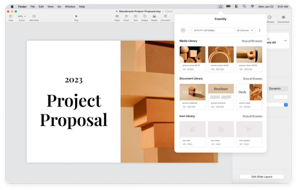 Vorschau einer Funktion auf Frontify | Preview of a function on Frontify | Aper&ccedil;u d'une fonction sur Frontify.