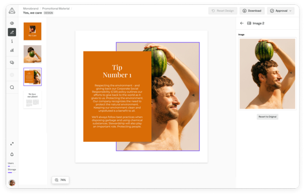 Vorschau einer Funktion auf Frontify | Aper&ccedil;u d'une fonction sur Frontify | Preview of a function on Frontify.