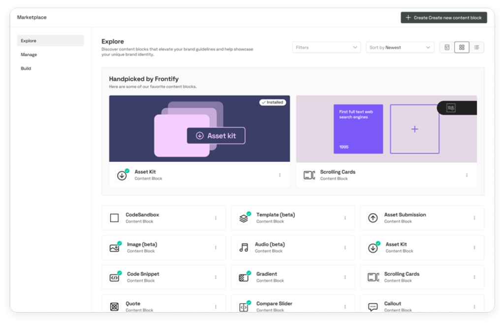 Vorschau einer Funktion auf Frontify | Aper&ccedil;u d'une fonction sur Frontify | Preview of a function on Frontify.
